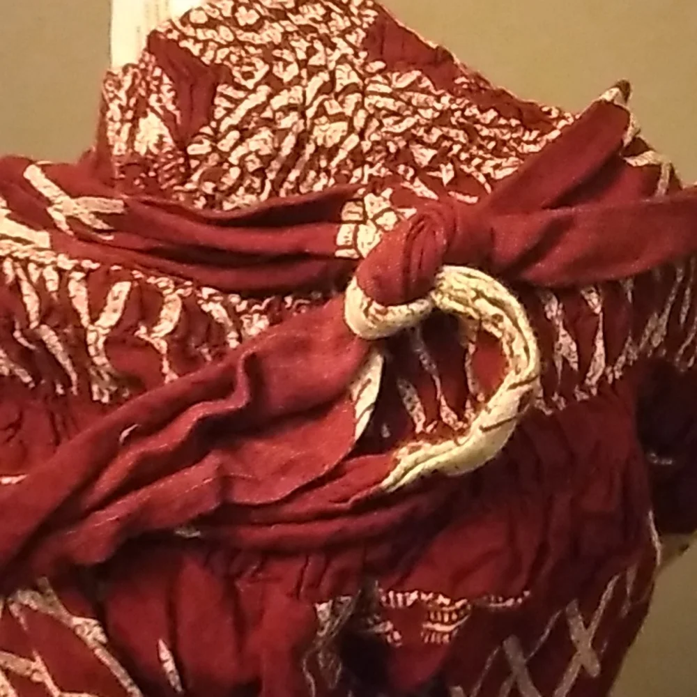 Handmade Bangkok Pants OS Red and White Elephant Bohemian Style Skirt - Picture 2 of 4